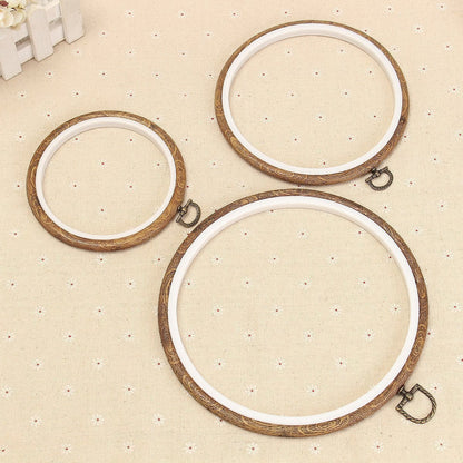 Set of 3 Antique Cross Stitch Hoop Frames
