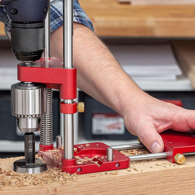 Accurate Wood Drilling Guide with Durable Steel Construction