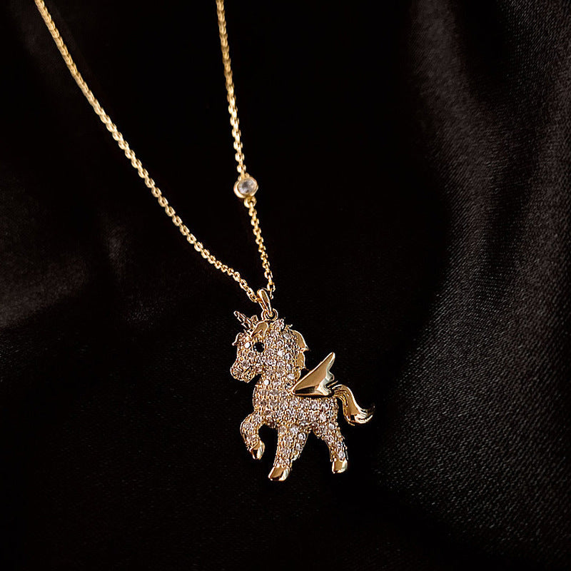 Beautiful Winged Unicorn Pendant Necklace