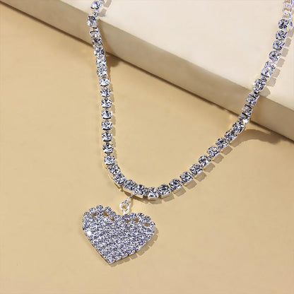 Sparkly Crystal Heart Charm Anklet