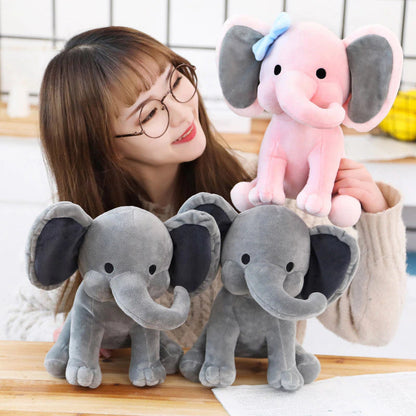 Soft Grey Cuddle Elephant Pillow for Kids