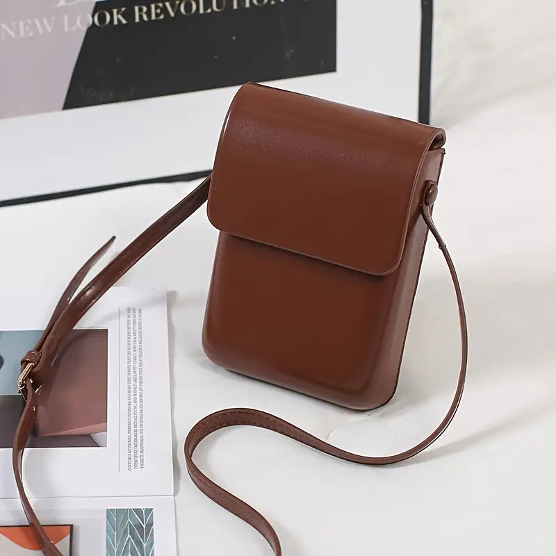 Simple Mini Faux Leather Cross Body Bag
