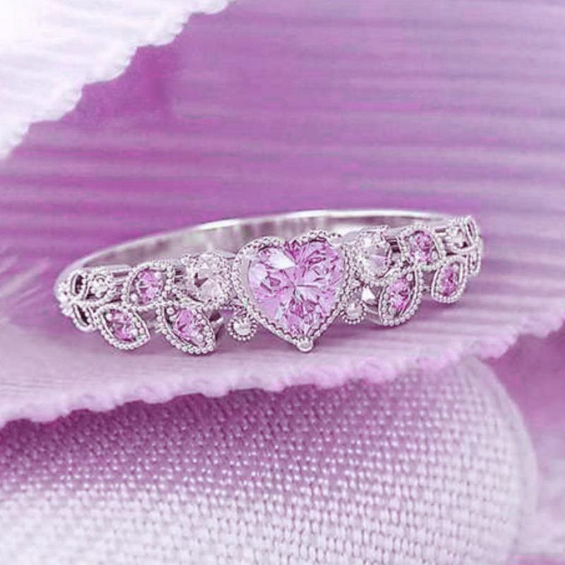 Trendy Heart Shaped Diamond Engagement Ring