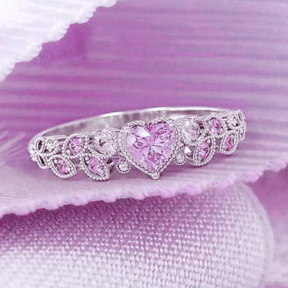 Trendy Heart Shaped Diamond Engagement Ring