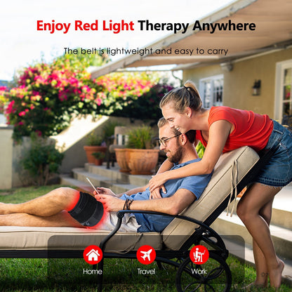 Heated Red Light Therapy Wrap for Back Pain Relief