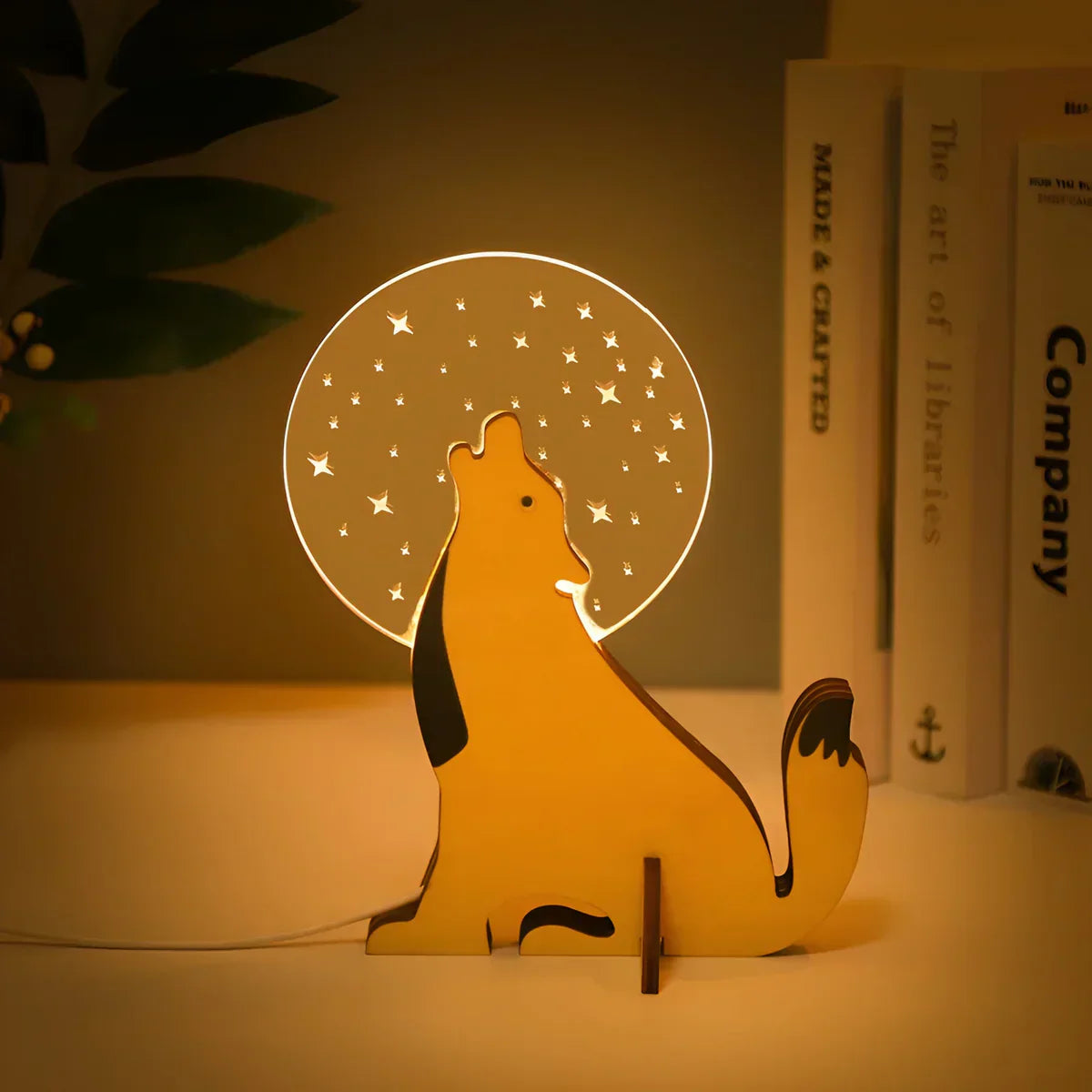 Wooden Animal Desk Lamp