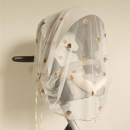 Baby Stroller Canopy with Muslin Fabric & Bug Net
