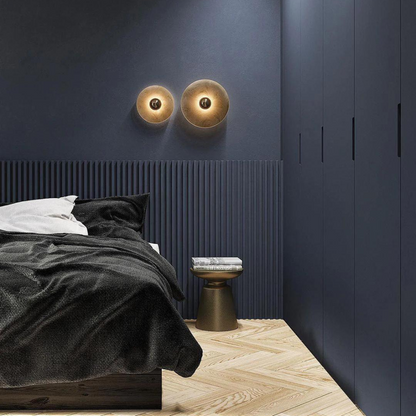 Round White Metal Wall Light