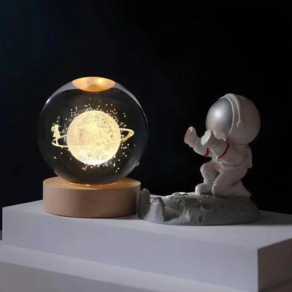 Sparkling Glass Globe Table Lamp