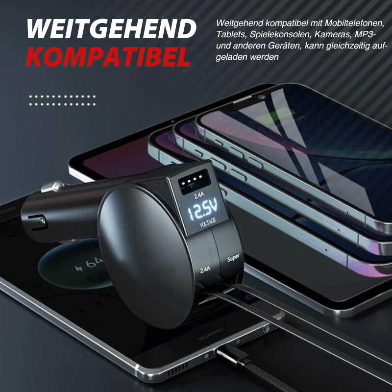 Compact 3-in-1 Fast Car Charger Adapter