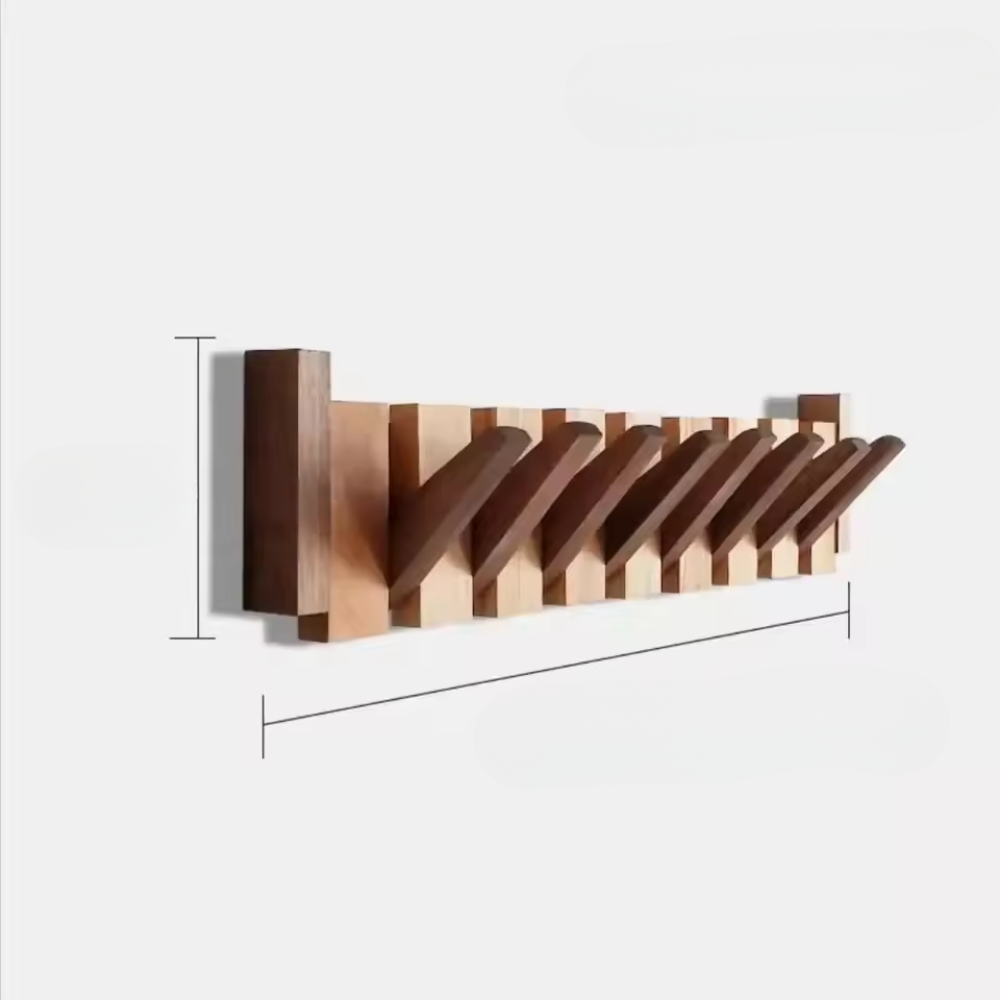 Rustic Wood Coat Rack in Musical Key Style