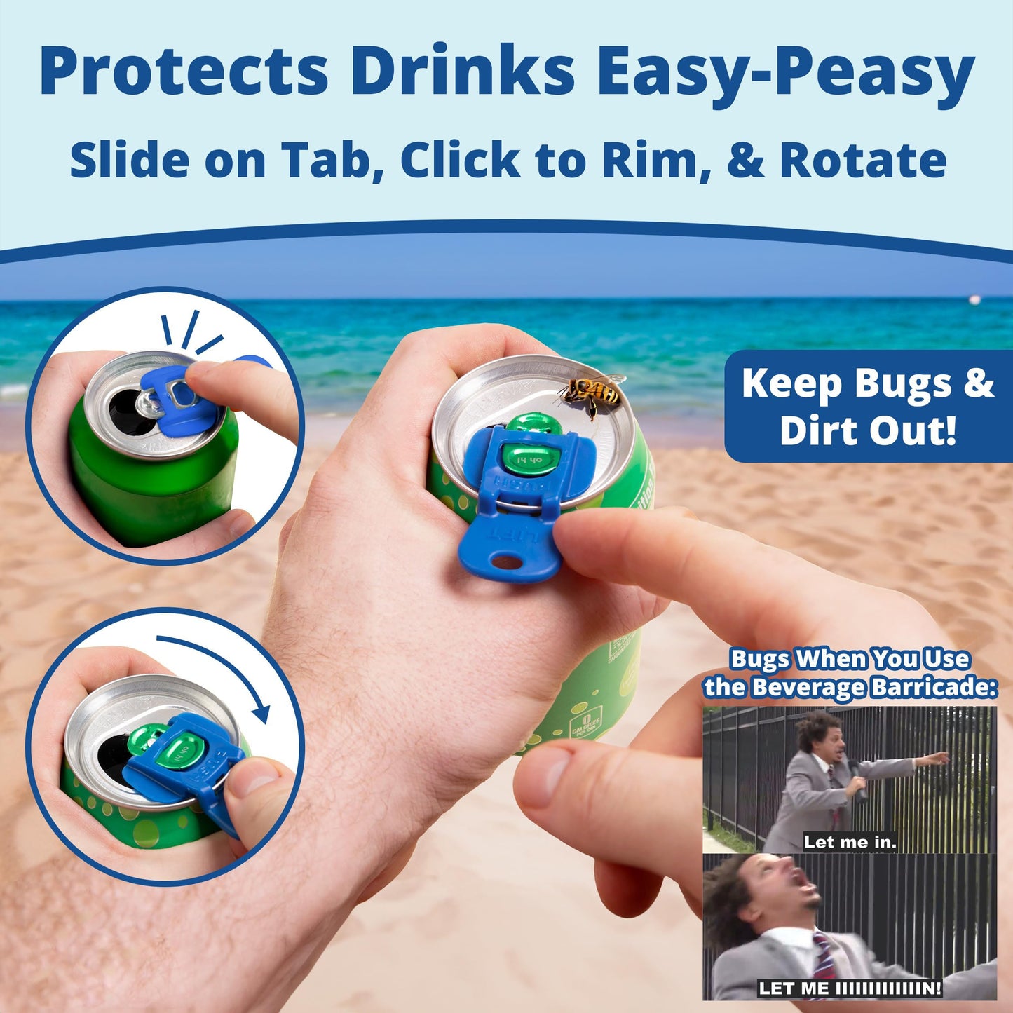 Easy Drink Can Cover with Lid Opener & Spill Stopper
