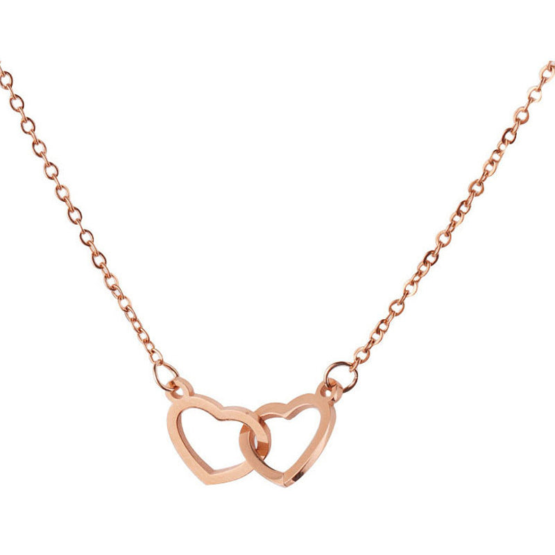 Lovely Couple Heart Pendant Necklace Gift Set