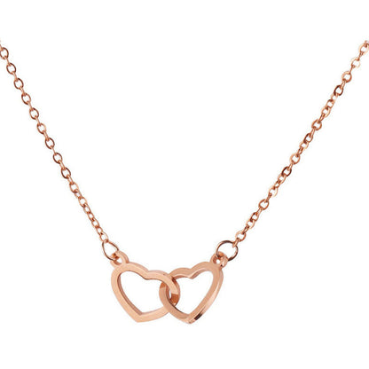 Lovely Couple Heart Pendant Necklace Gift Set