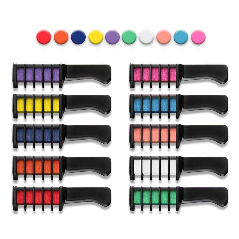 Colorful Hair Tint Comb Set 10 Pieces 💇