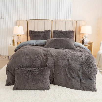 Cozy Fesara Plush Duvet Cover Set with Zipper