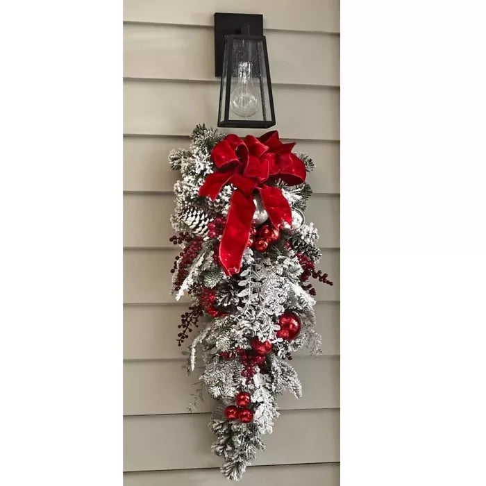 Wireless Pre-Lit Christmas Garland with LED Lights & Timer