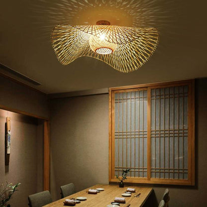 Natural Woven Rattan Pendant Light Fixture
