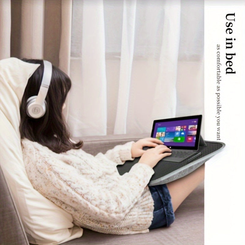 Compact Laptop Table with Cushioned Base