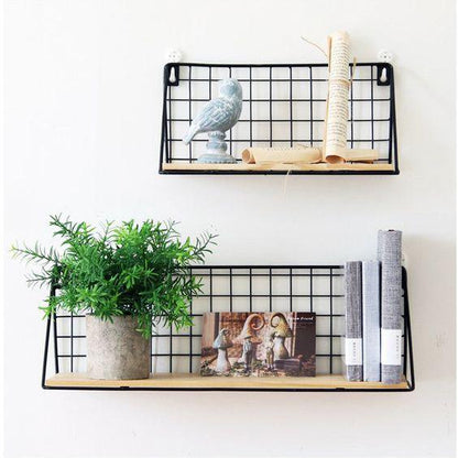 Rustic Natural Fiber Wall Shelf