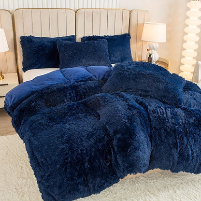 Cozy Fesara Plush Duvet Cover Set with Zipper