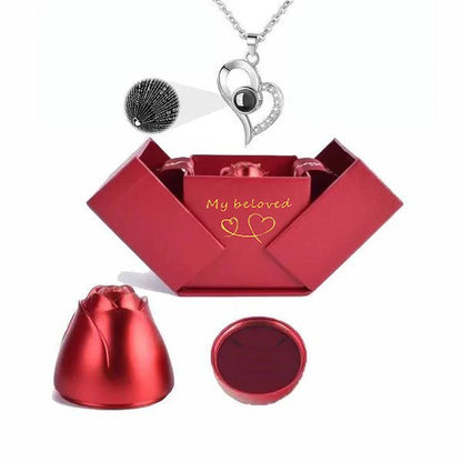 Romantic Heart Necklace with I Love You Message