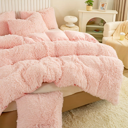 Cozy Fesara Plush Duvet Cover Set with Zipper