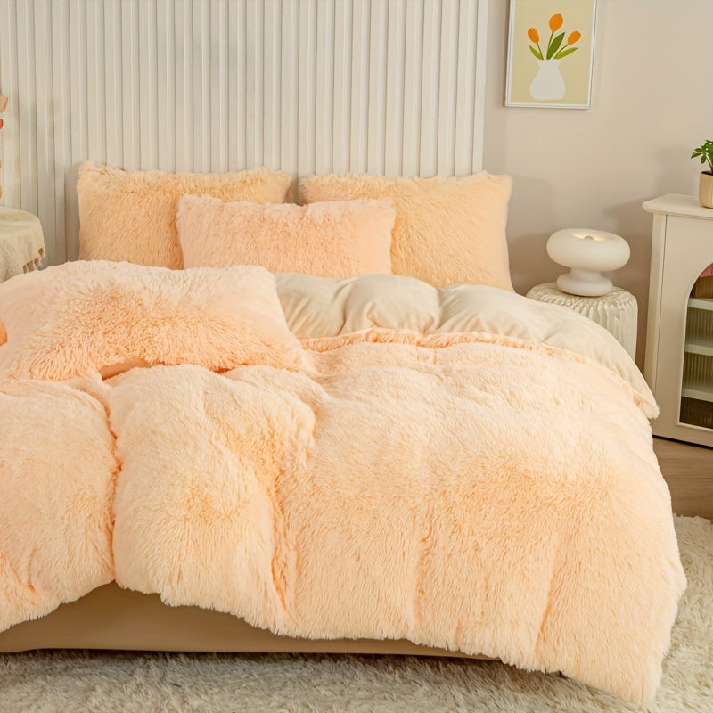Cozy Fesara Plush Duvet Cover Set with Zipper