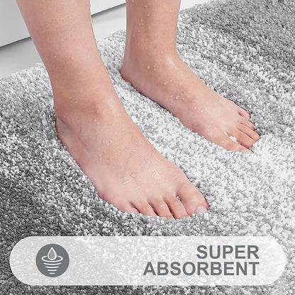 Plush Microfibre Bathroom Mat – Soft, Slip Resistant & Machine Washable