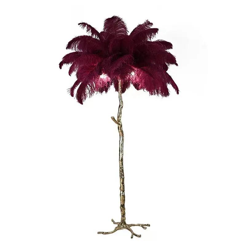 Tall Natural Feather Floor Lamp