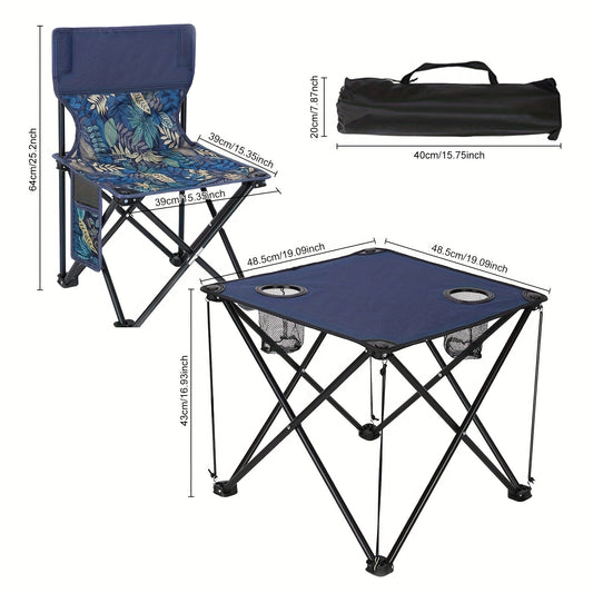 Compact Outdoor Patio Set with 2 Chairs and Table - Fesara