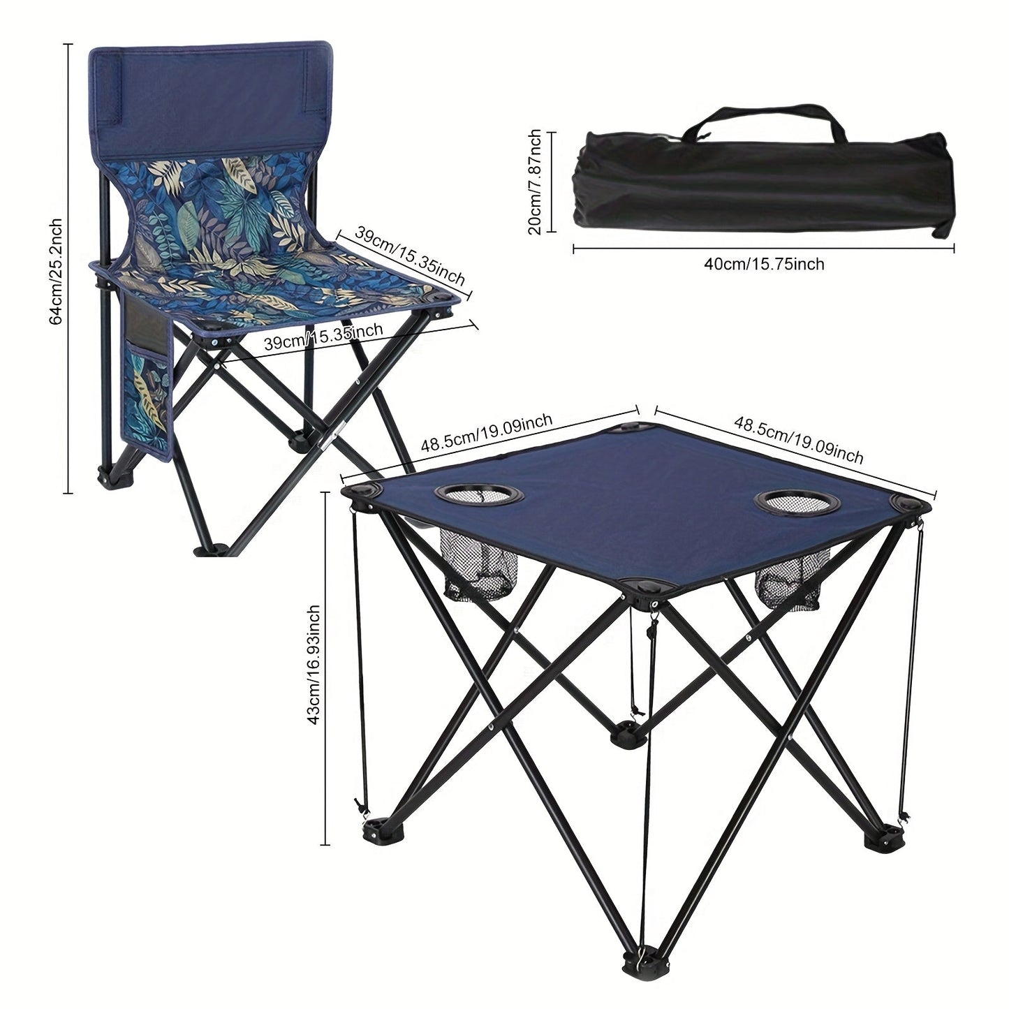 Compact Outdoor Patio Set with 2 Chairs and Table