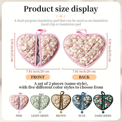 Heat Resistant Oven Mitts with Cute Heart Grip Pads