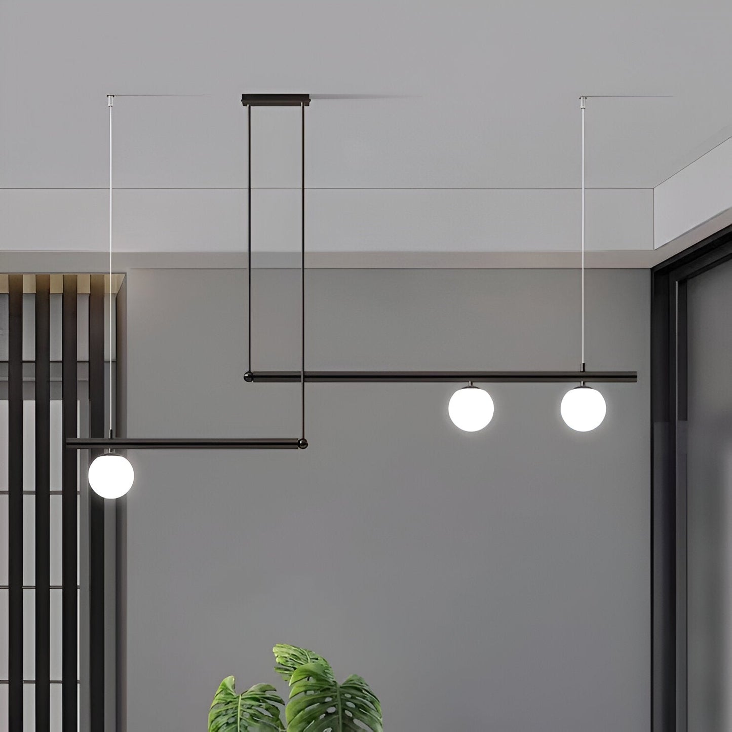 Modern Glass Linear Pendant Light Fixture