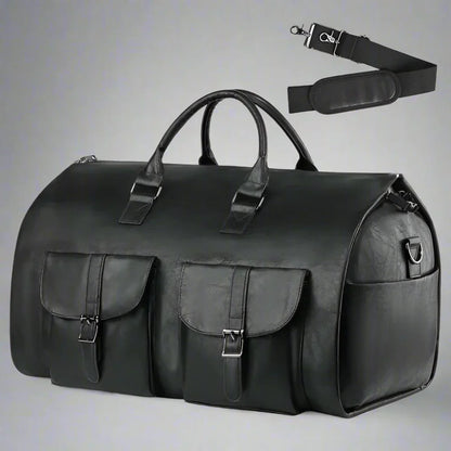 Premium Leather Duffel Bag Carry On Travel Bag - Fesara