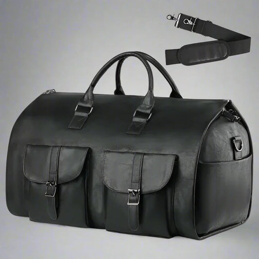 Premium Leather Duffel Bag Carry On Travel Bag - Fesara
