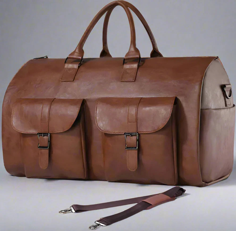 Premium Leather Duffel Bag Carry On Travel Bag
