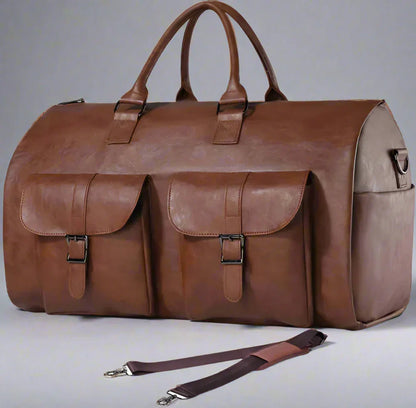 Premium Leather Duffel Bag Carry On Travel Bag