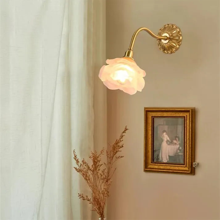 Classic Floral Glass Wall Lamp