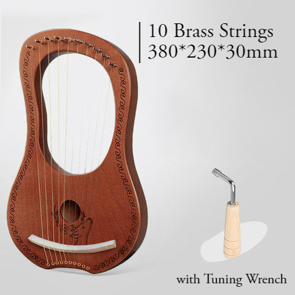 Classic Mahogany Lyre Harp with 16 Strings