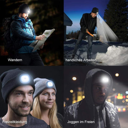 Warm LED Beanie Hat with Detachable Light