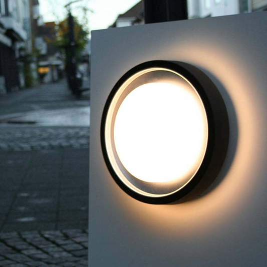 Outdoor LED Wall Sconce Light - Black Metal Frame - Fesara
