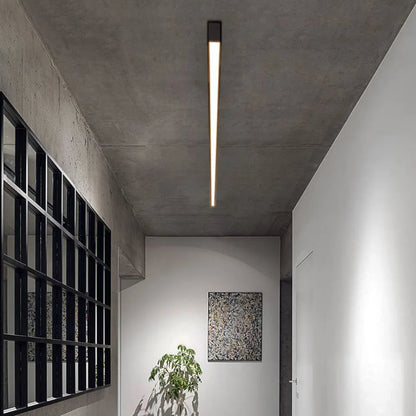 Sleek Black LED Ceiling Light Modern Linear Fixtures - Fesara