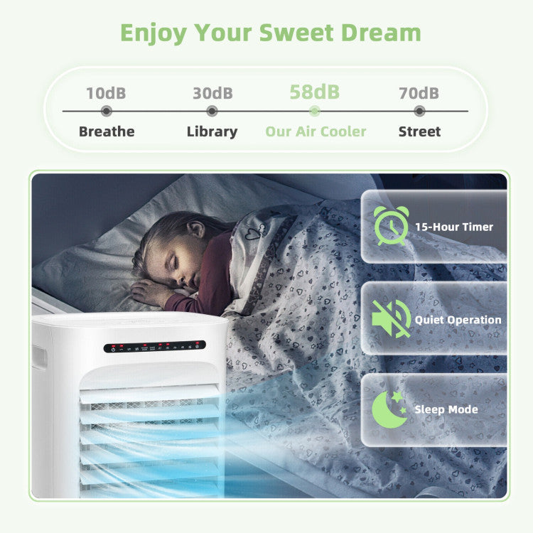 4-in-1 Portable Evaporative Air Cooler with Timer and 3 Modes 2