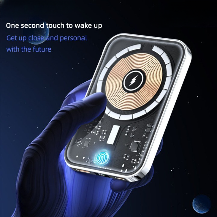 Clear Slim Portable Wireless Power Bank Charger