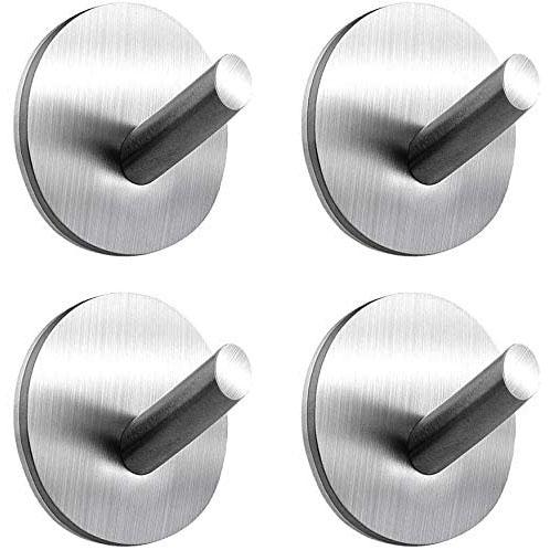4-Pack: Strong Rust-Resistant Stainless Steel Wall Hooks