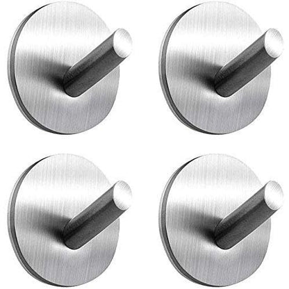 4-Pack: Strong Rust-Resistant Stainless Steel Wall Hooks