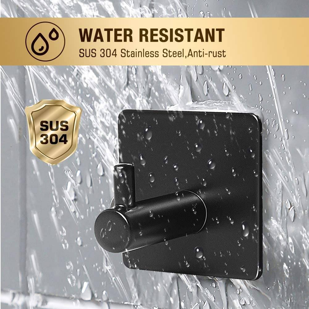 4-Pack: Strong Rust-Resistant Stainless Steel Wall Hooks