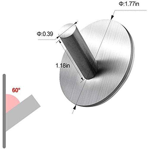 4-Pack: Strong Rust-Resistant Stainless Steel Wall Hooks