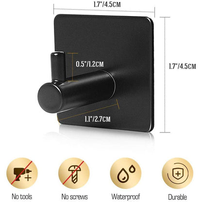 4-Pack: Strong Rust-Resistant Stainless Steel Wall Hooks
